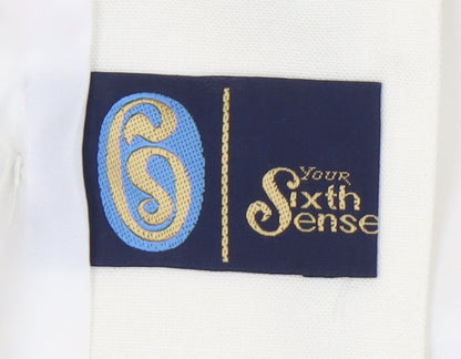 C&A Women Ivory Double-Breasted Suit Jacket Size 10 Petite