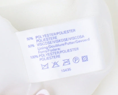 C&A Women Ivory Double-Breasted Suit Jacket Size 10 Petite