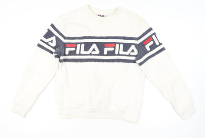Fila Unisex Ivory Cotton Pullover Sweatshirt M