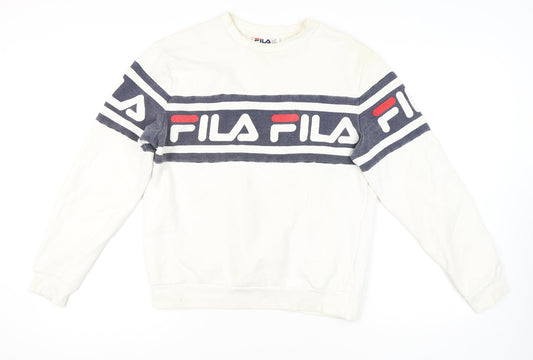 Fila Unisex Ivory Cotton Pullover Sweatshirt M