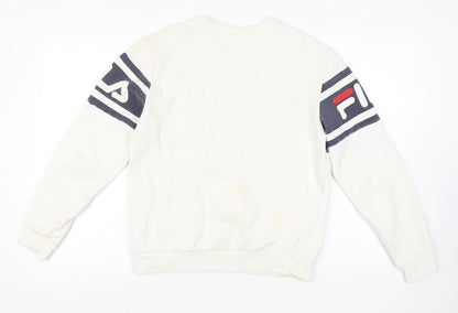 Fila Unisex Ivory Cotton Pullover Sweatshirt M