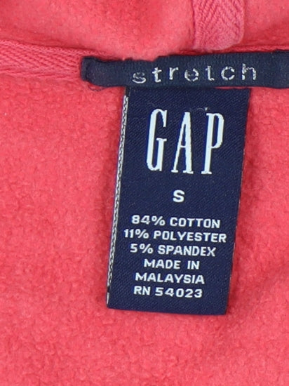 GAP Women's Pink Full Zip Hoodie - Size S, Stretch
