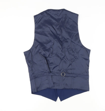 Mens UK Size 36 Marks and Spencer Regular Blue Suit Waistcoat