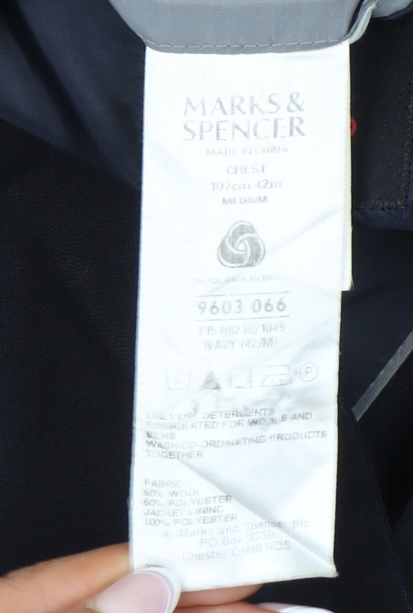 Mens UK Size 42 Marks and Spencer Regular Blue Suit Jacket