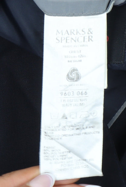 Mens UK Size 42 Marks and Spencer Regular Blue Suit Jacket