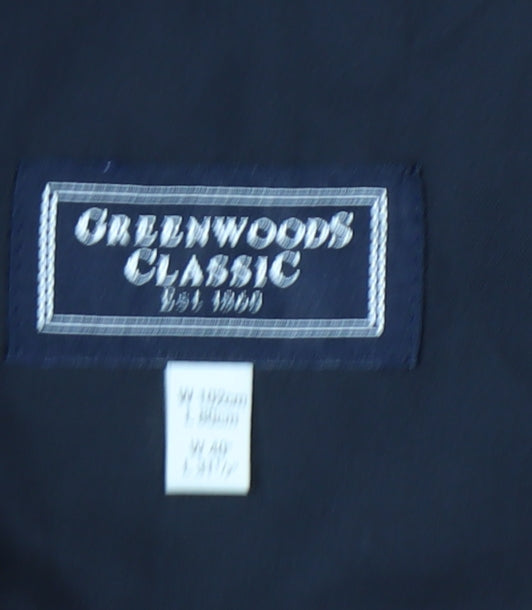 Greenwoods Classic Men's Black Trousers, Size 40