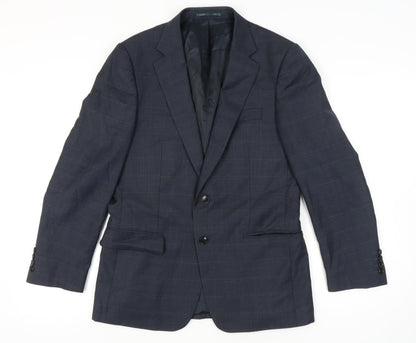 Jaeger Men's Blue Suit Jacket 38S Wool Single-Breasted