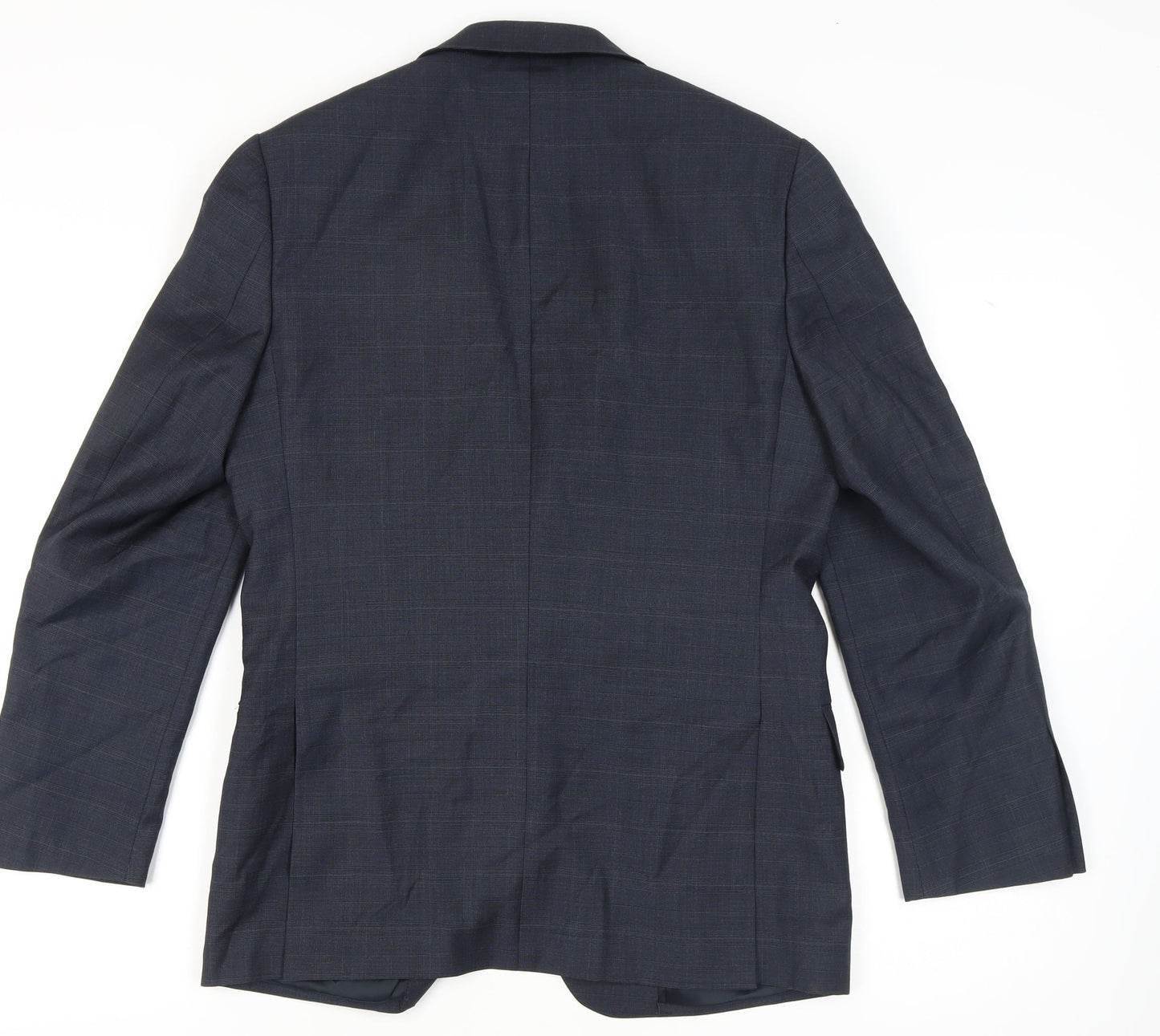 Jaeger Men's Blue Suit Jacket 38S Wool Single-Breasted