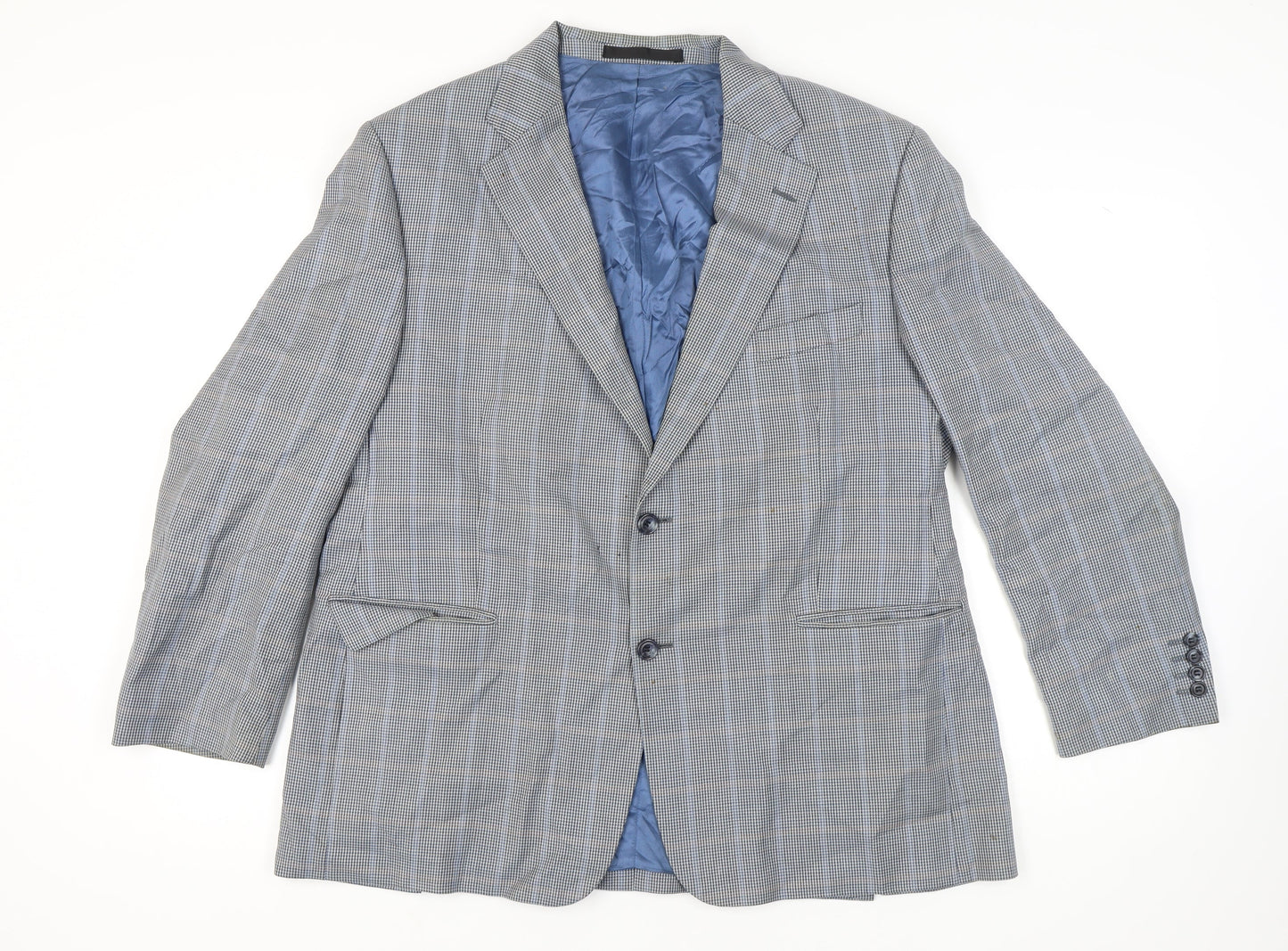 Marks and Spencer Men's Blue Check Blazer 46S