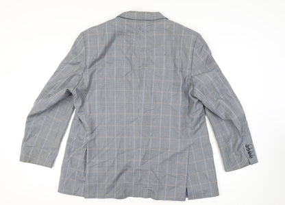Marks and Spencer Men's Blue Check Blazer 46S