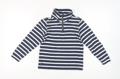 Regatta Unisex Kids Blue Striped Sweatshirt, 10 Years, 1/4 Zip
