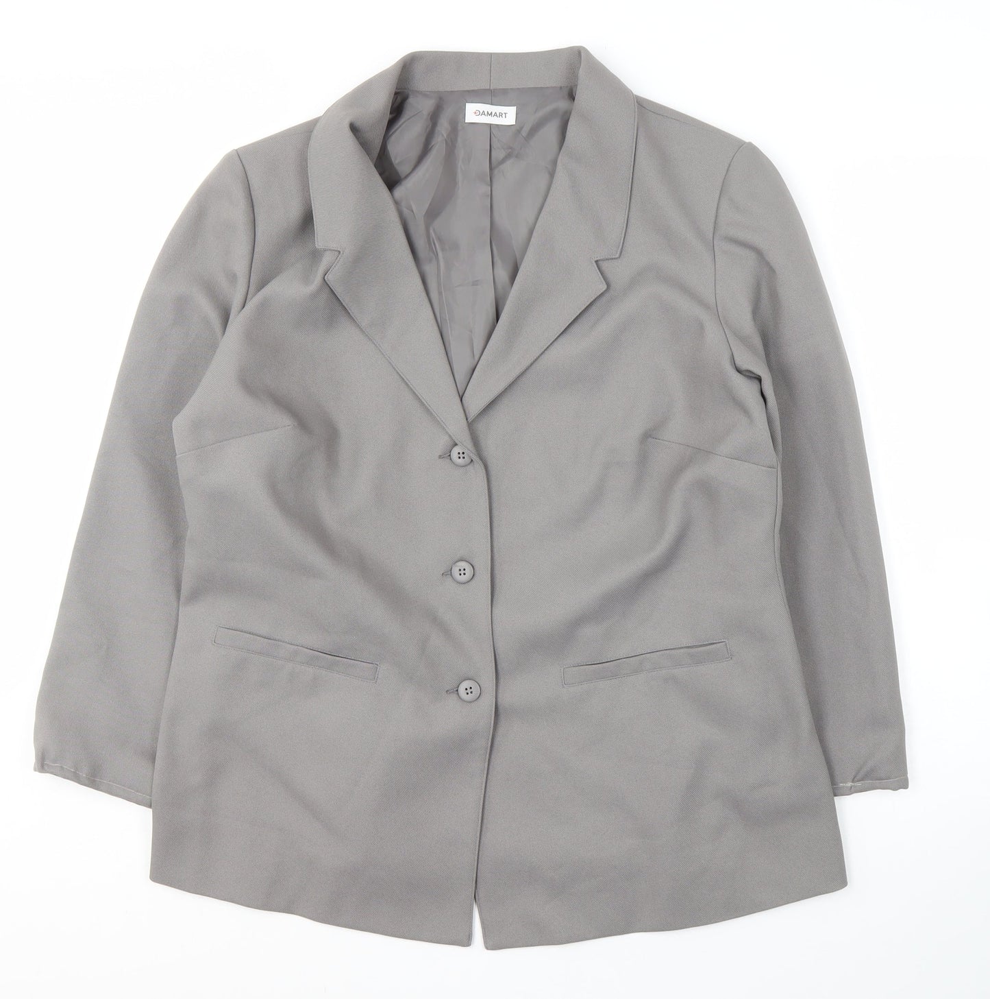 Damart Women's Grey Blazer, Size 20, Notch Lapel