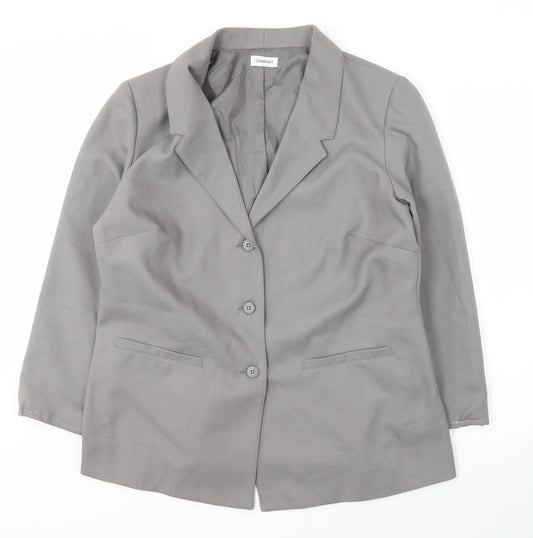 Damart Women's Grey Blazer, Size 20, Notch Lapel
