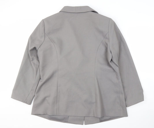 Damart Women's Grey Blazer, Size 20, Notch Lapel