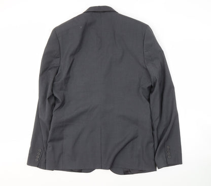 H&M Men's Grey Suit Jacket 38L Regular Fit