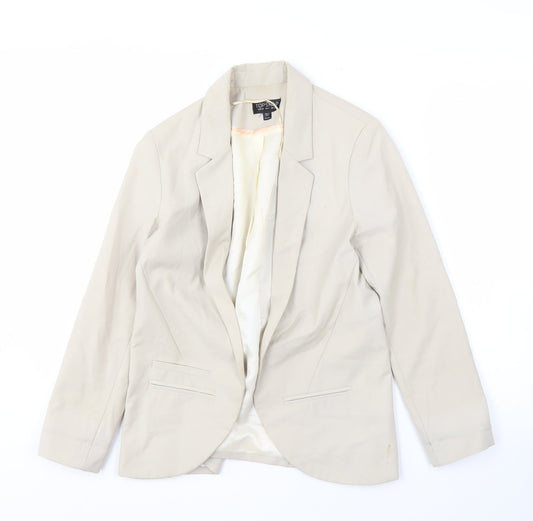 Topshop Women's Beige Blazer, UK 8, Notch Lapel, Lined