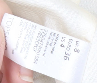 Topshop Women's Beige Blazer, UK 8, Notch Lapel, Lined