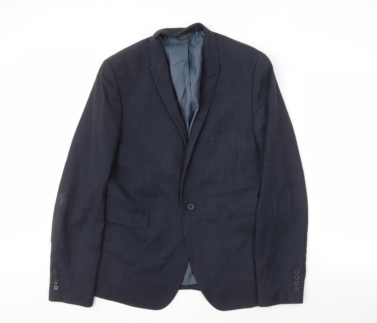 Mens UK Size 42 Burton Menswear London Regular Blue Suit Jacket