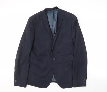 Mens UK Size 42 Burton Menswear London Regular Blue Suit Jacket