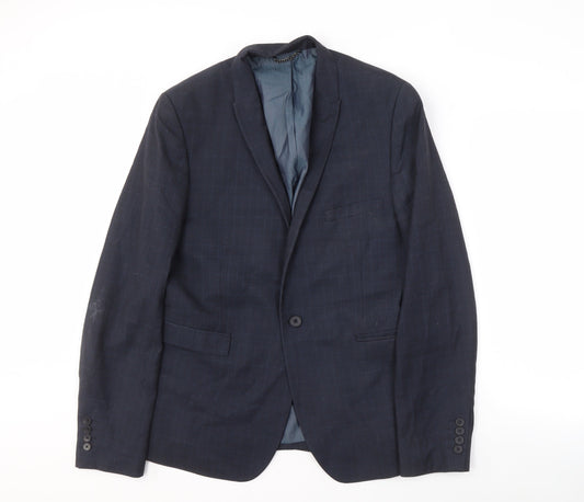 Mens UK Size 42 Burton Menswear London Regular Blue Suit Jacket