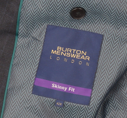 Mens UK Size 42 Burton Menswear London Regular Blue Suit Jacket