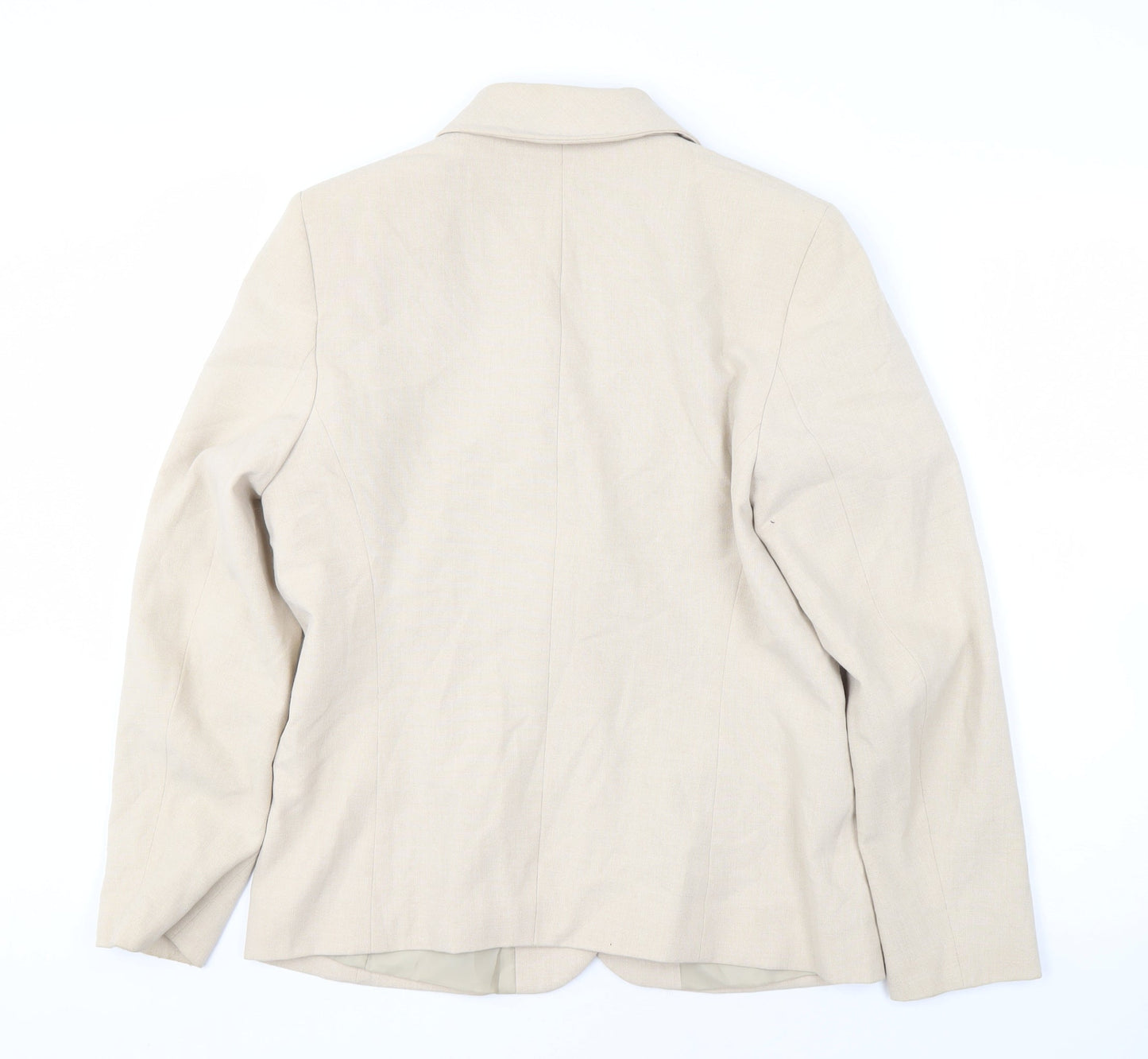 Marks and Spencer Women's Beige Blazer UK 12 Petite Notch