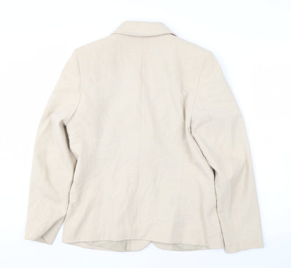 Marks and Spencer Women's Beige Blazer UK 12 Petite Notch
