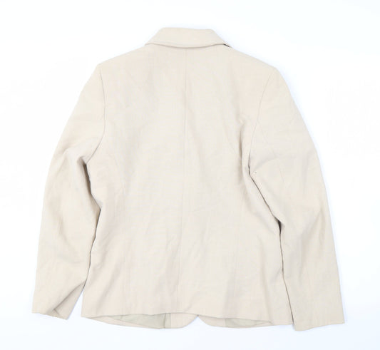 Marks and Spencer Women's Beige Blazer UK 12 Petite Notch