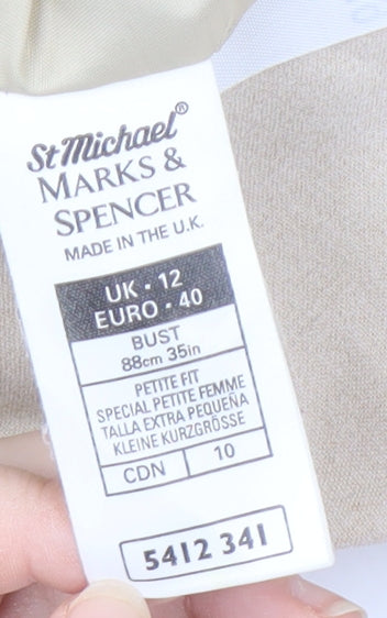 Marks and Spencer Women's Beige Blazer UK 12 Petite Notch