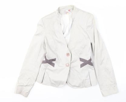 Dau Women Ivory Blazer M Button Casual