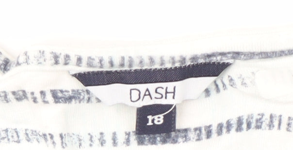 Womens UK Size 18 DASH White Basic T-Shirt
