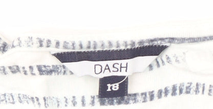 Womens UK Size 18 DASH White Basic T-Shirt