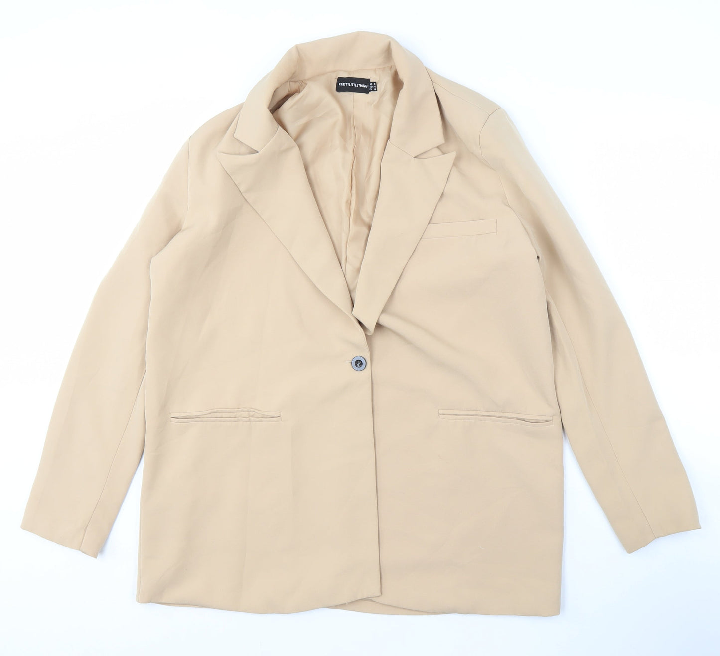 PrettyLittleThing Women Beige Blazer, UK 6, One-Button
