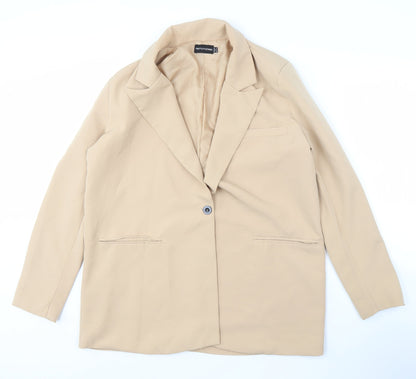 PrettyLittleThing Women Beige Blazer, UK 6, One-Button