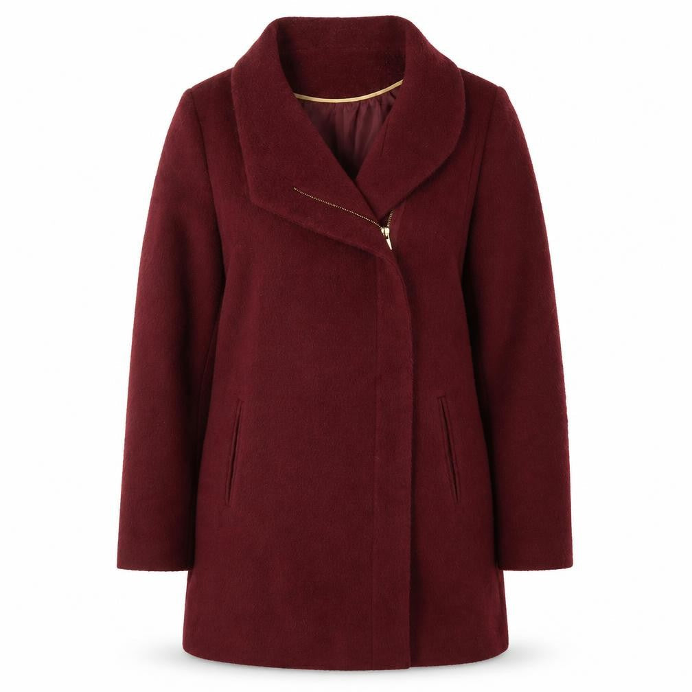 New Look Women's Red Mid-Length Overcoat Size 10