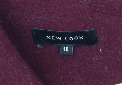 New Look Women's Red Mid-Length Overcoat Size 10