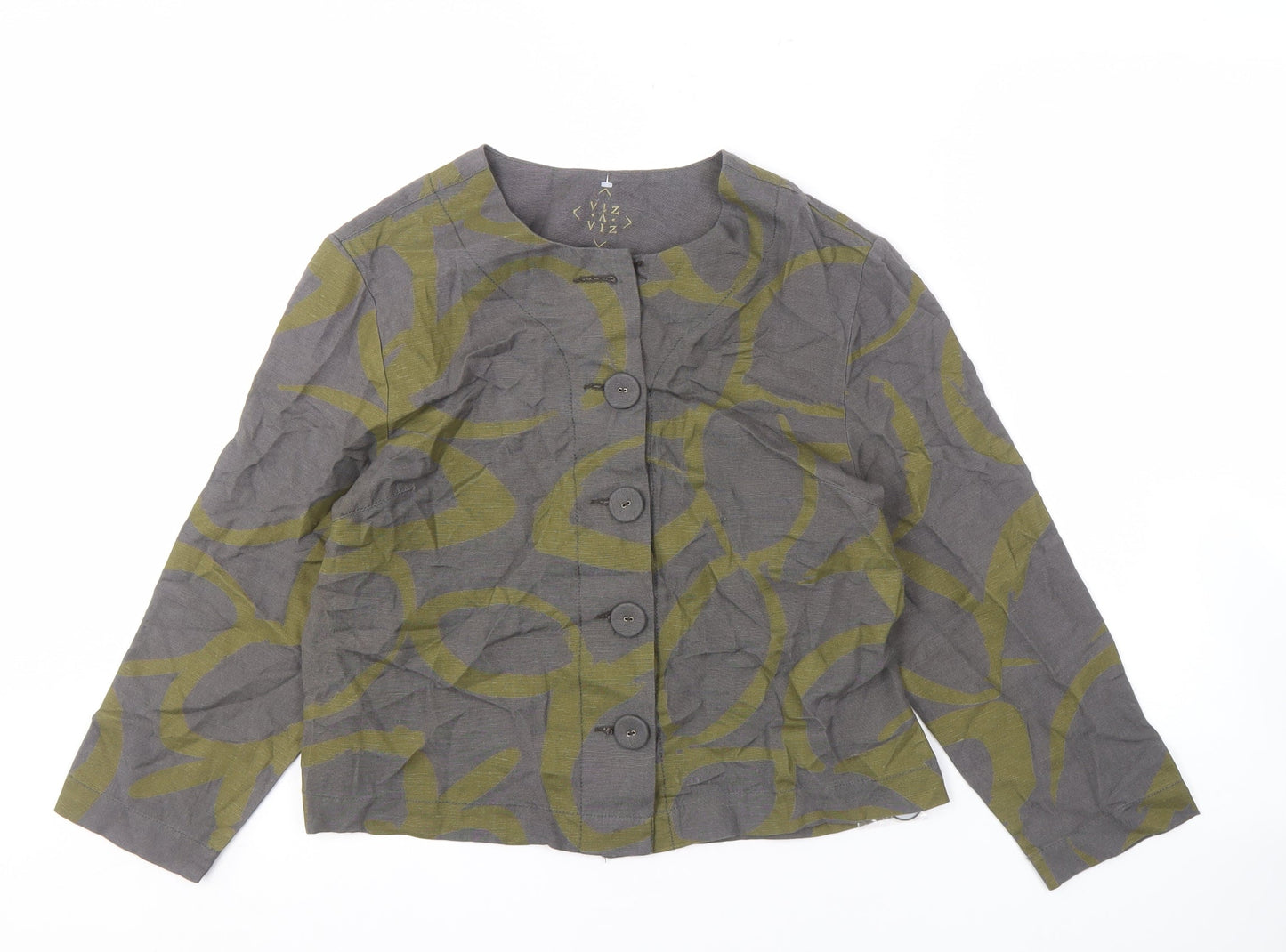 VIZ Women's Grey Multicoloured Jacket Size 12