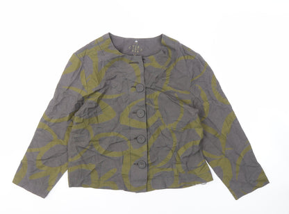 VIZ Women's Grey Multicoloured Jacket Size 12