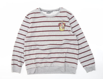 Unisex Adults UK Size L Harry Potter Grey Pullover Sweatshirt