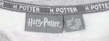 Unisex Adults UK Size L Harry Potter Grey Pullover Sweatshirt