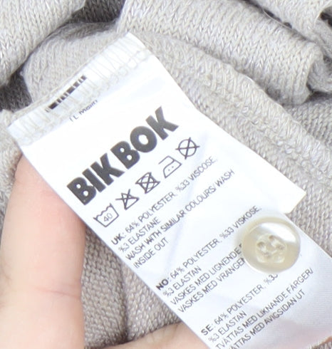 BIKBOK Women's Beige Cardigan M Long Sleeve Knit