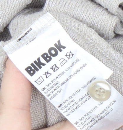 BIKBOK Women's Beige Cardigan M Long Sleeve Knit