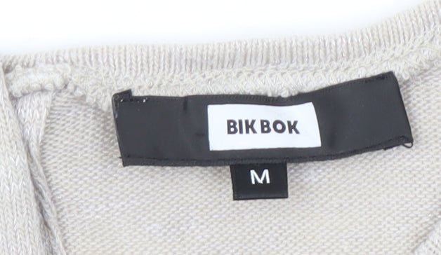 BIKBOK Women's Beige Cardigan M Long Sleeve Knit