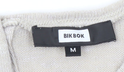 BIKBOK Women's Beige Cardigan M Long Sleeve Knit