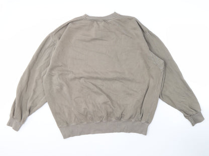 Mens UK Size L Pull & Bear Brown Pullover Sweatshirt