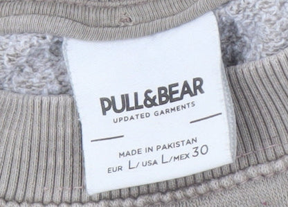 Mens UK Size L Pull & Bear Brown Pullover Sweatshirt