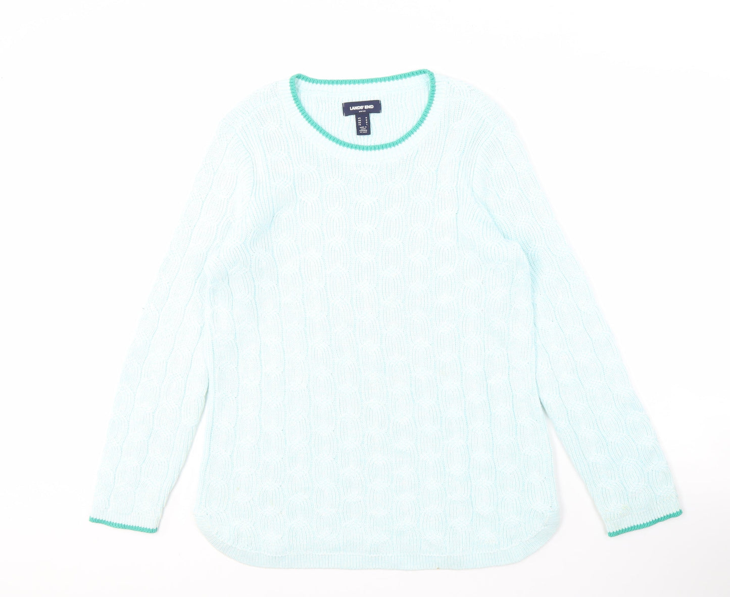 Womens UK Size M Lands' End Blue Pullover Jumper