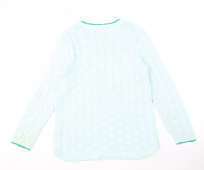 Womens UK Size M Lands' End Blue Pullover Jumper