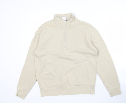Mens UK Size S Zara Beige Pullover Sweatshirt