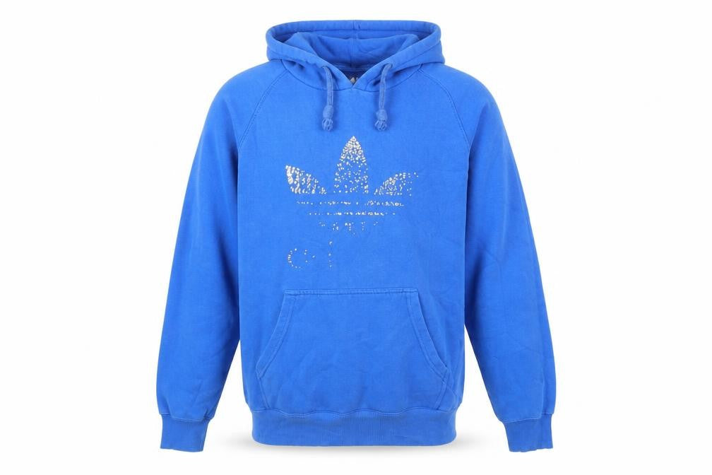 Mens UK Size L adidas Blue Pullover Hoodie